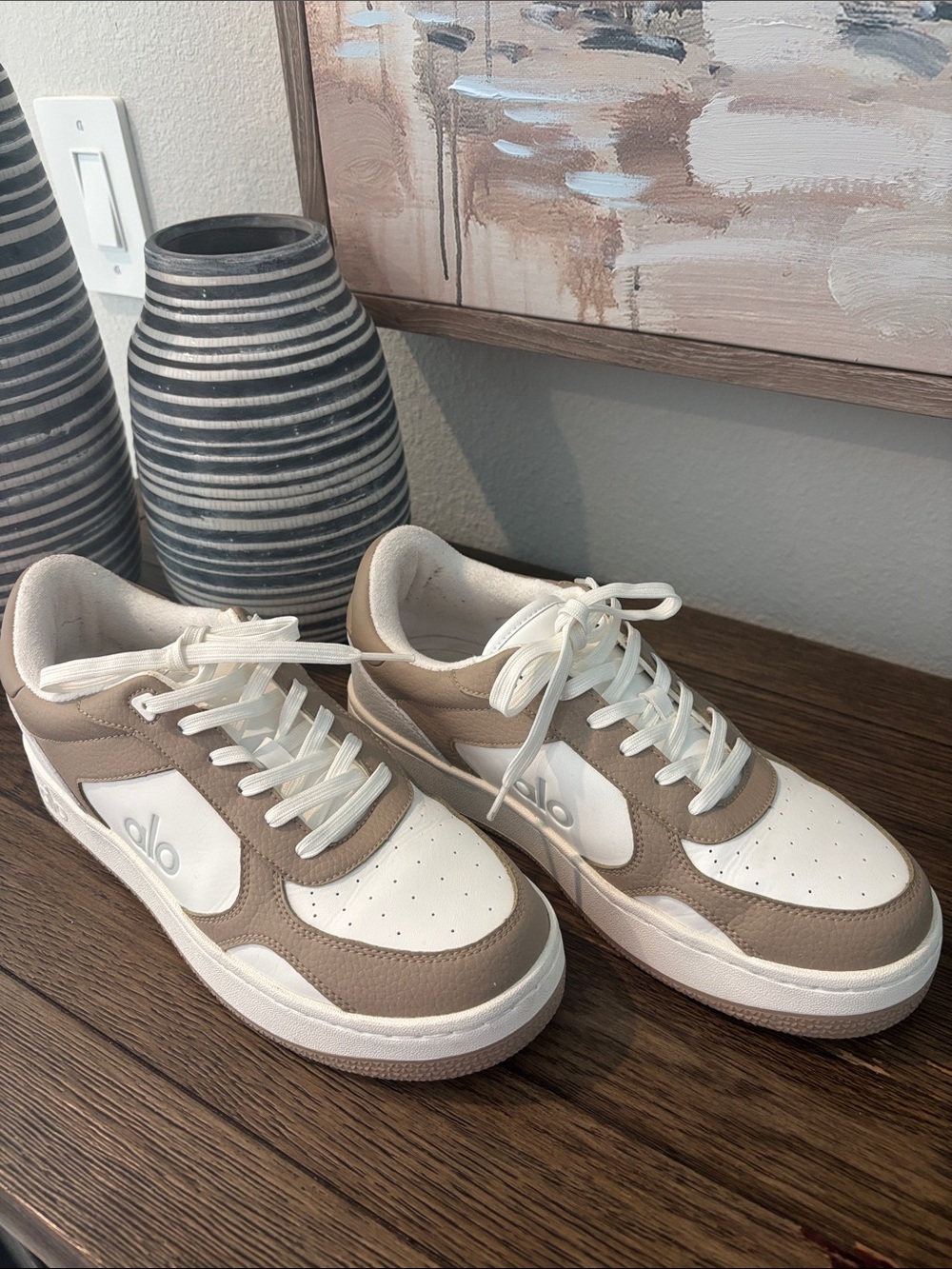 ALO Recovery Sneakers Women's White and Gravel Sneakers